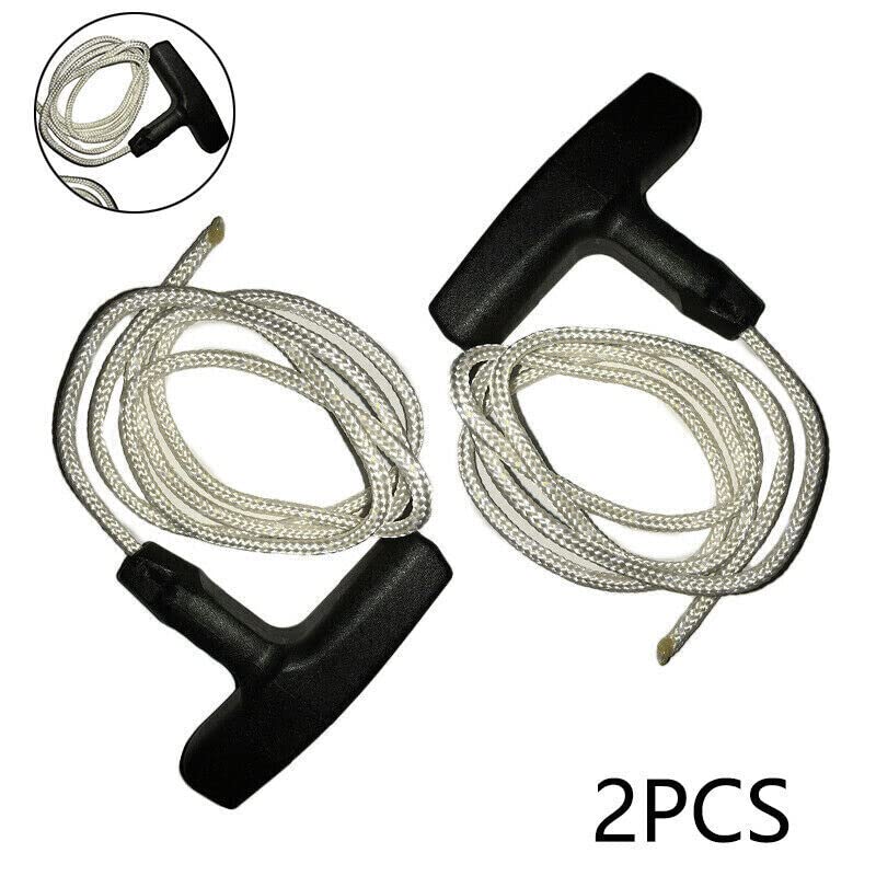 MOUDOAUER 2* Handles + 2* Ropes Starter Pull Cord Handles Ropes Cable for Honda/for Kohara/for Kawasaki Lawn Mower Part Accessories