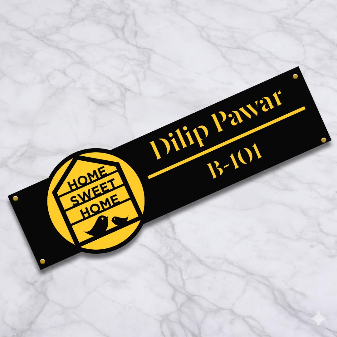 Wooden Name Plate For Home Entrance | Customised Family Name & House No — Amazon image 11