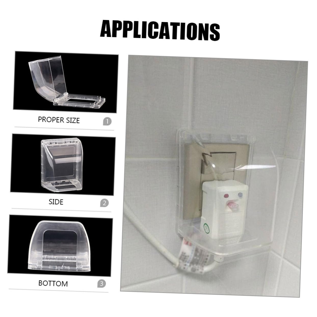 4 Ensembles Capot De Protection De Prise Couvertures De Sortie Bébé Imperméabilisant Mur Protecteur De Prise De Cache-prise Auto-adhésif 2 Pièces * 4