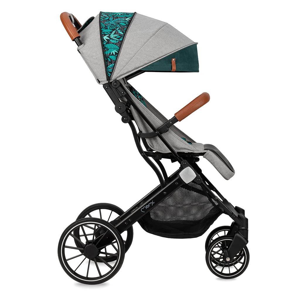 Passeggino MoMi ESTELLE DAKAR a partire da 6 mesi (fino a 22 kg), pieghevole con cintura di sicurezza a 5 punti, cestino porta spesa e funzione di apertura, manico telescopico per il traino