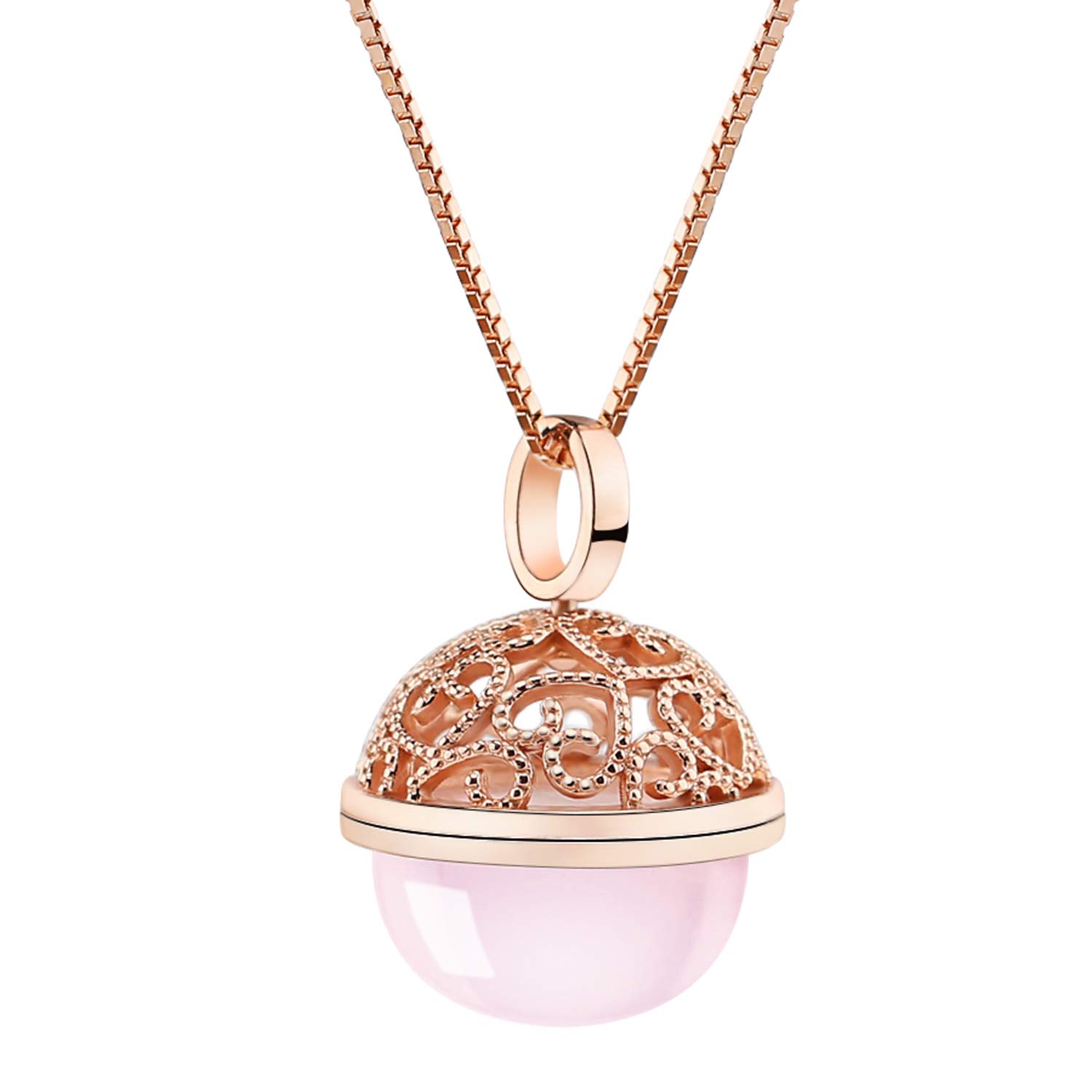 Fine Jewelry for Women Sterling Sliver and Rose Gold Plated Pendant Necklace Bracelet and Ring