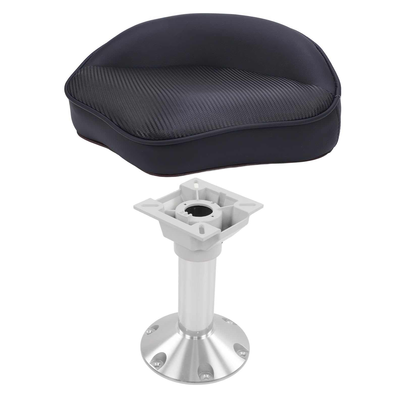 Asiento de Fundición, Asiento de Cuero con Pedestal de PVC para Barco Asiento de pesca Asiento de cubierta Casting con agujeros reservados para tornillos, para yates Barcos Barco