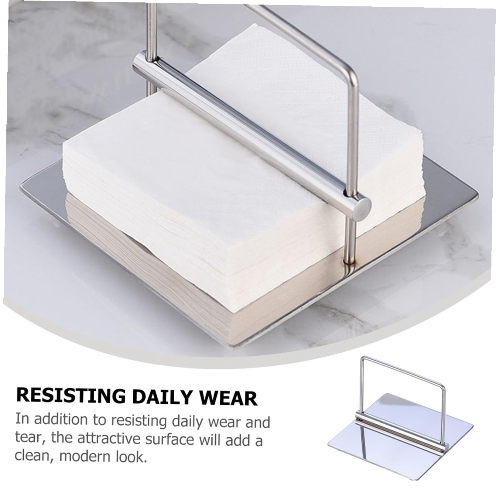 Toyvian Servilletero de Acero Inoxidable Moderno Soporte Conveniente para Toallas de Papel Hogar para Cocina Superficie Atractiva y Resistente al Desgaste