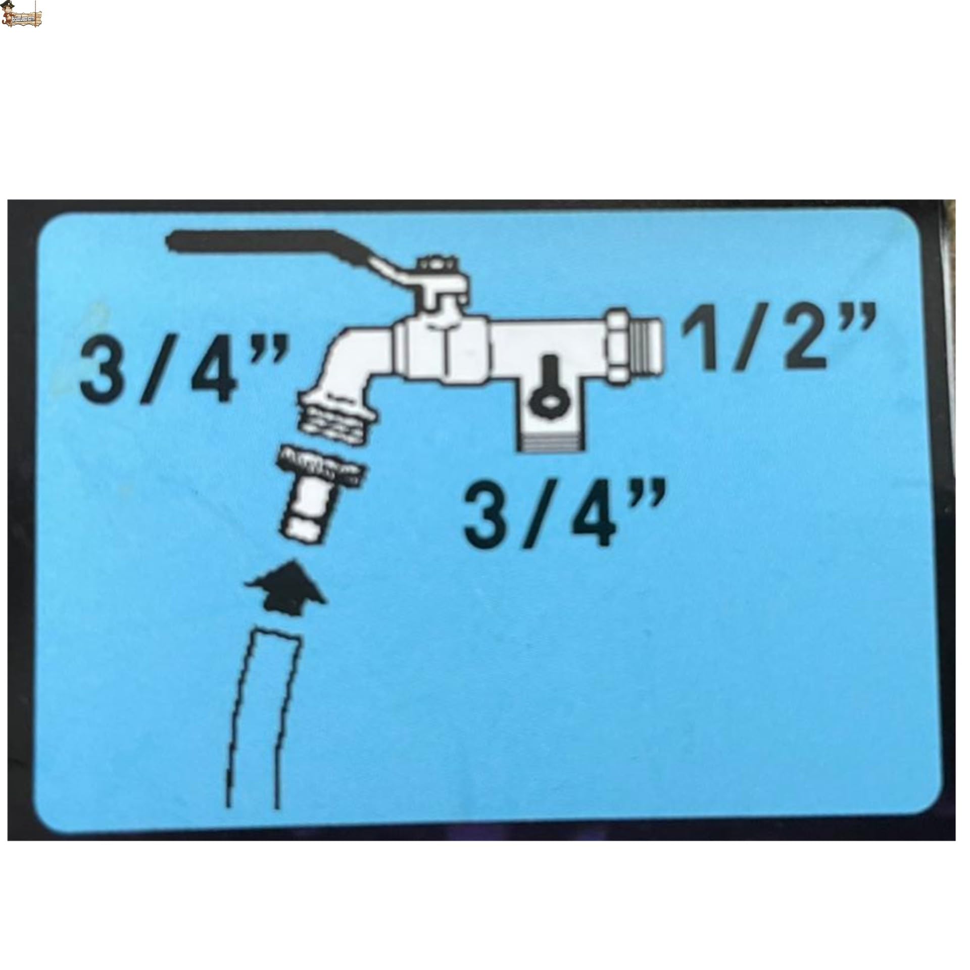 BricoLoco.com Grifo exterior doble salida con adaptador manguera. De pared. Pack 3 uds. Jardín o terraza. Dos salidas para conectar manguera, lavadora, programador riego... 1/2" x 3/4” x 3/4” (3)