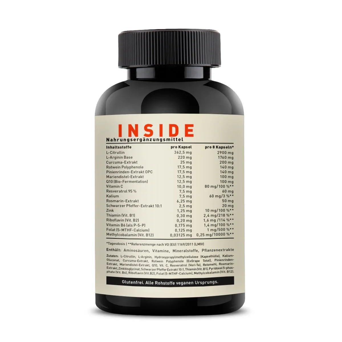 ZEST'VITAL Arginin 4.0 | L-Arginin Base, Citrullin | 240 Kapseln