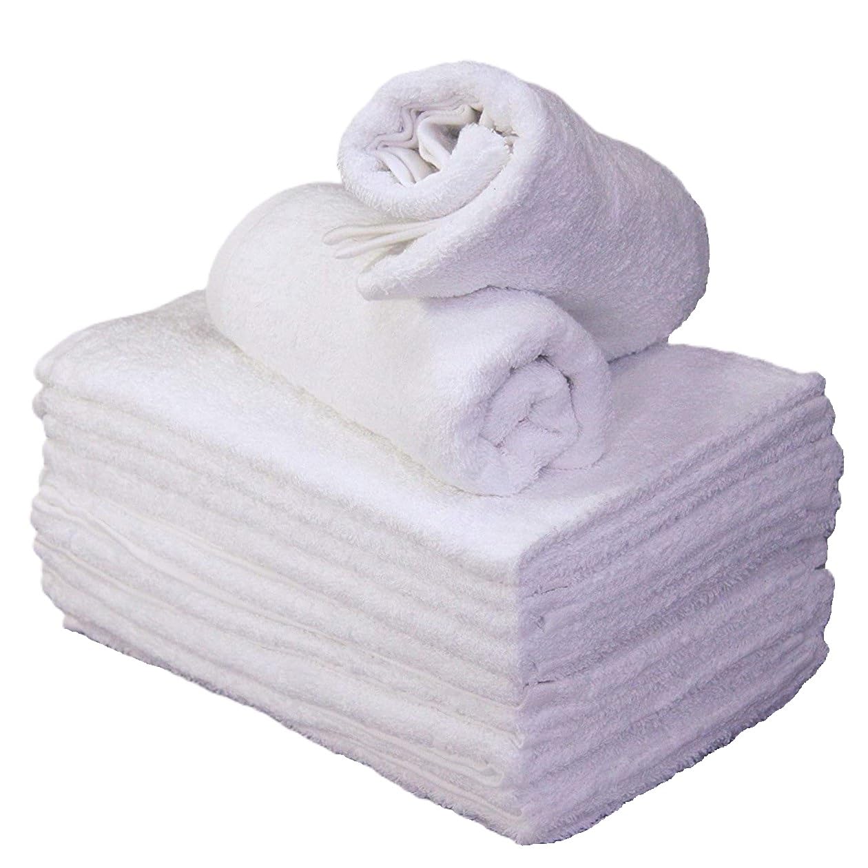 Reusable, Absorbent Terry Towelling Cloth Nappies 100% Cotton Soft Flat Diapers (Pack of 12, White)