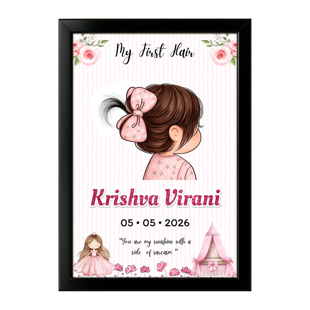 Customized Baby Girl First Haircut Keepsake Photo Frame-image-13
