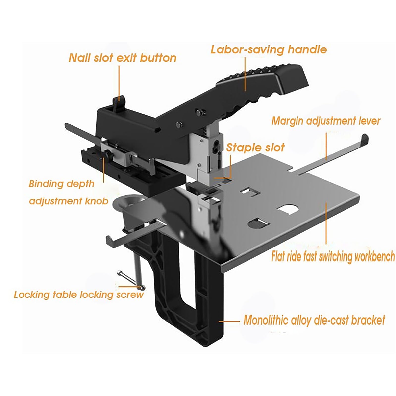 Piqueuse à Cheval Manuelle de Bureau, Machine à piquer à Cheval Robuste avec règle, capacité de 60 Feuilles et Stable, Durable et économe en Effort, pour la Maison, l'école, Le bur