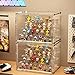 BOHOIDEE 4 Tiers Clear Display Case for Figures, Acrylic Storage Organizers Box with Magnetic Door, Large Dustproof Showcase for Collectibles Action Figure