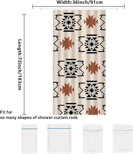 Miniatura 52 de Cortina de ducha occidental con ganchos, 72 x 72 pulgadas, cortina de baño de poliéster impermeable (botas, cactus calavera, toro) 72×72 Botas
