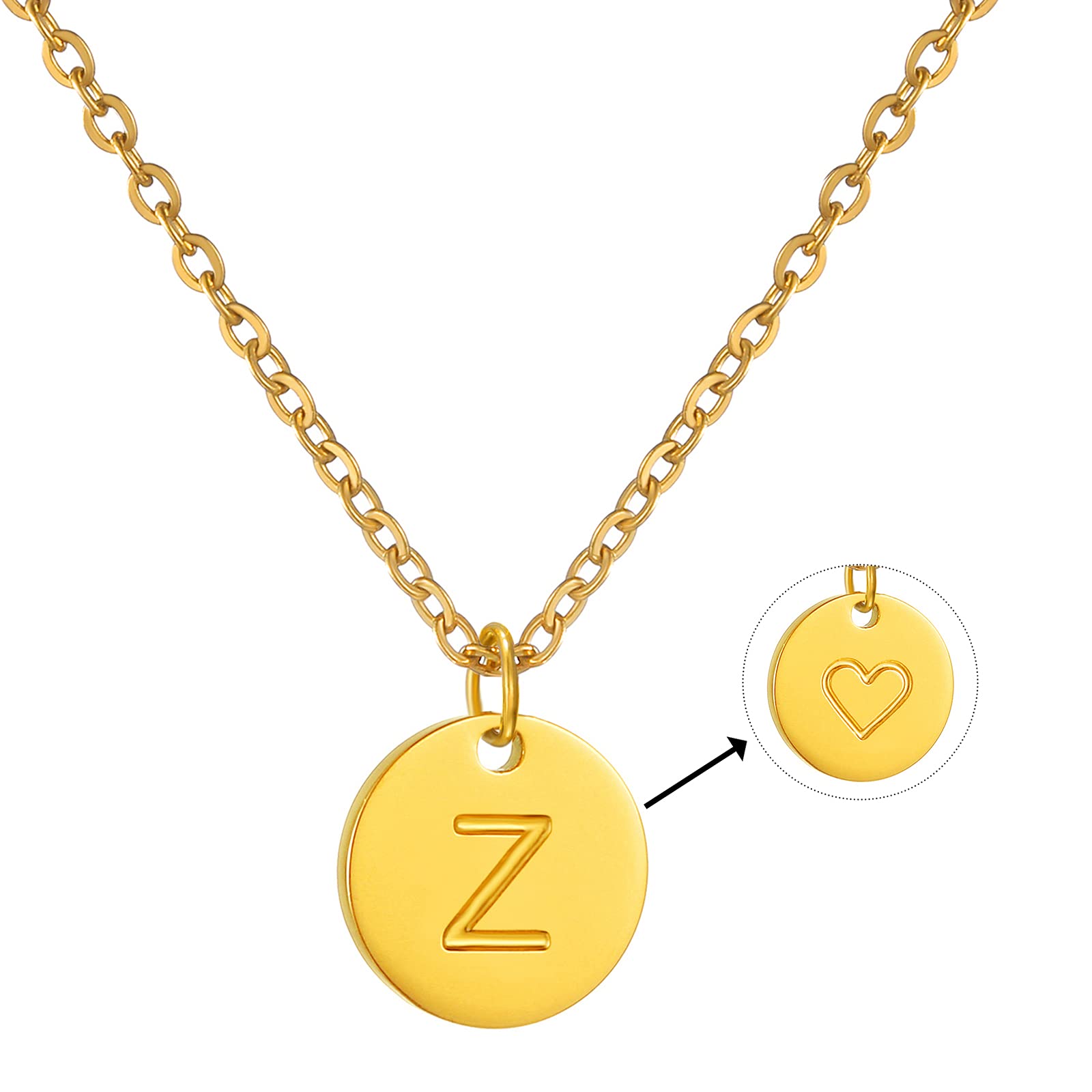AFSTALR Damen Initialen Kette Buchstaben Anhänger Gold/Rosegold/Silber Kette mit Herzen Geburtstagsgeschenk für Mädchen