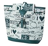 Gobelin Rucksack Rucksack Deutschland Stätte 27 x 30 x 11 cm CREM - GRÜN im Gobelin Stoff Stil Signare Royaltex FA. Bowatex