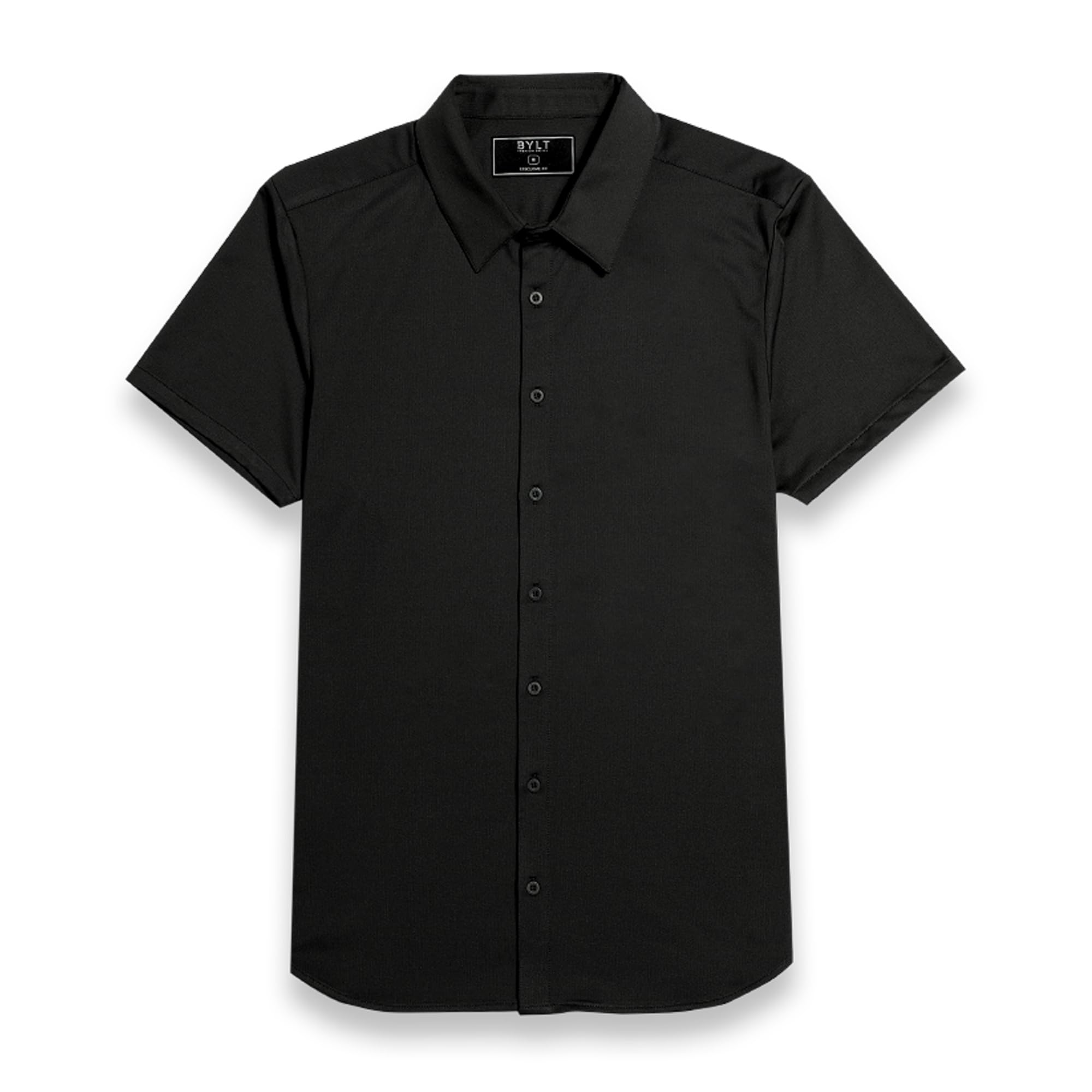 BYLT Exec Button Down Mens Short Sleeve Casual Dress Shirt - Professional Stretch Moisture Wicking Business Formal