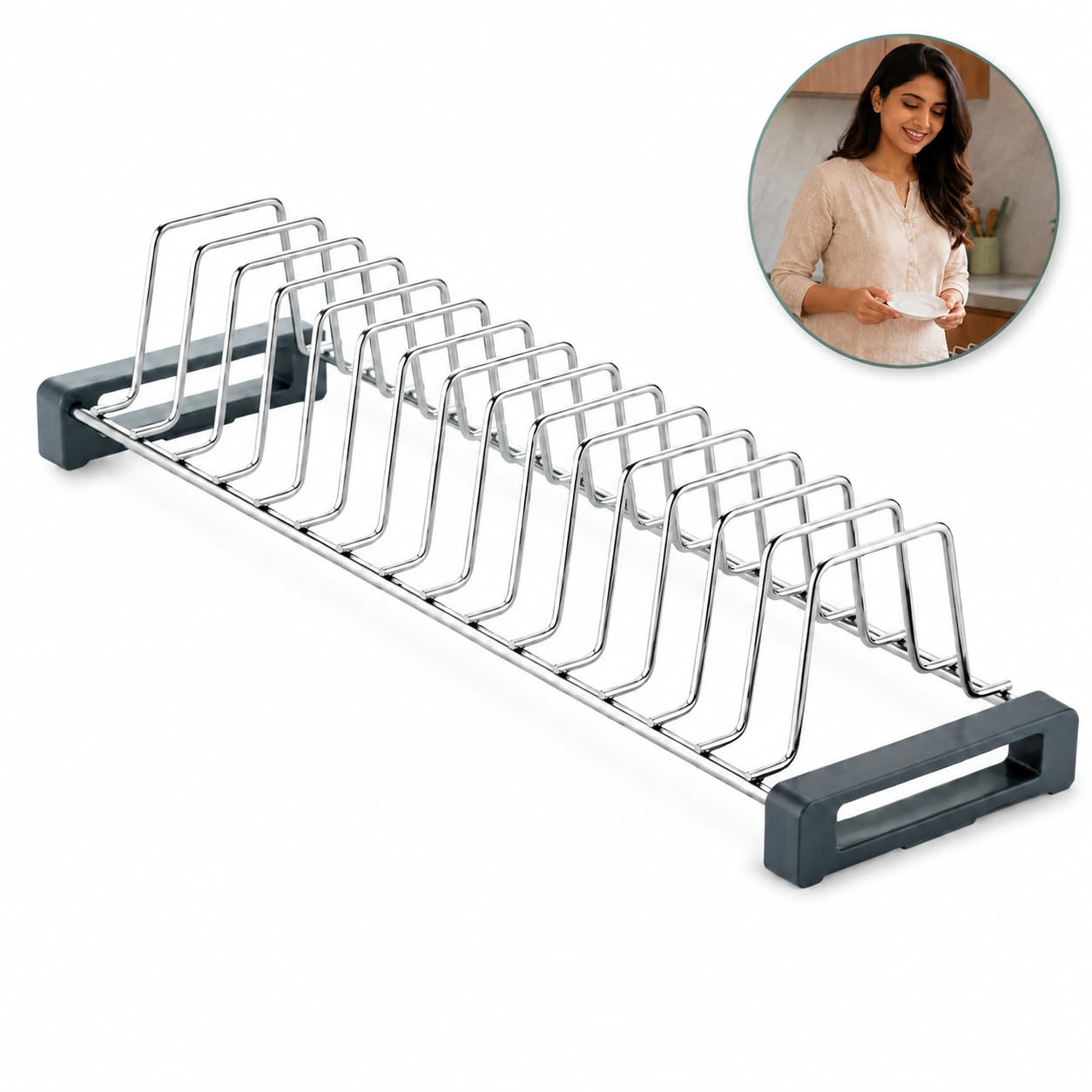Topaz Stainless Steel Saucer Rack - Organize Your Kitchen -8