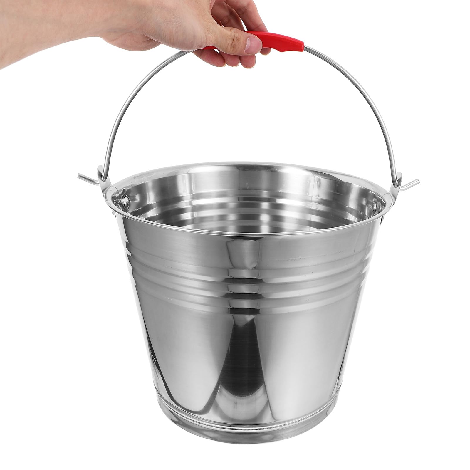 Seau en Acier Inoxydable avec Poignée 6 L pour Lait et Glace