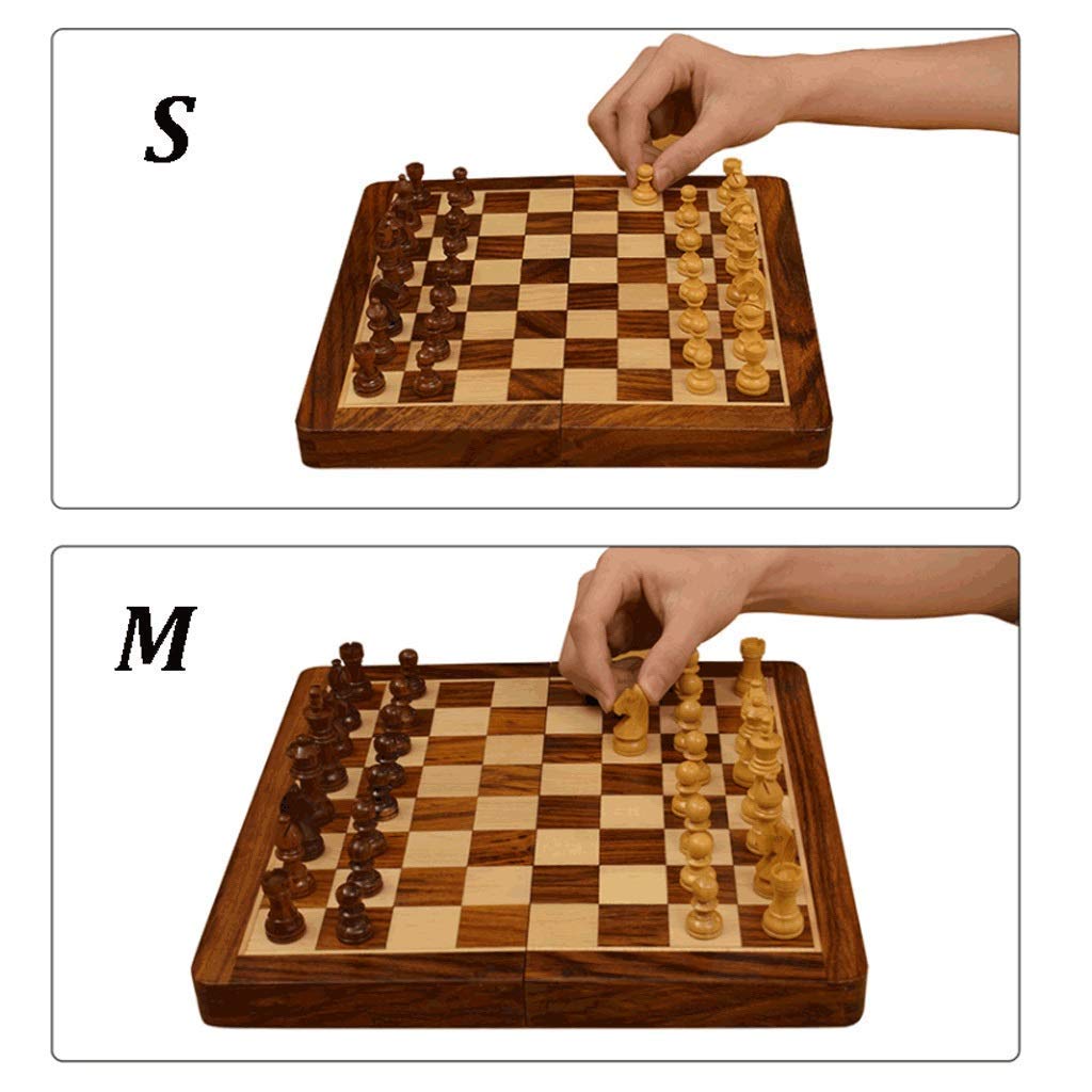 チェスセット 木製 駒・盤・収納棚付き サイズ(約)縦88×横59×厚み10