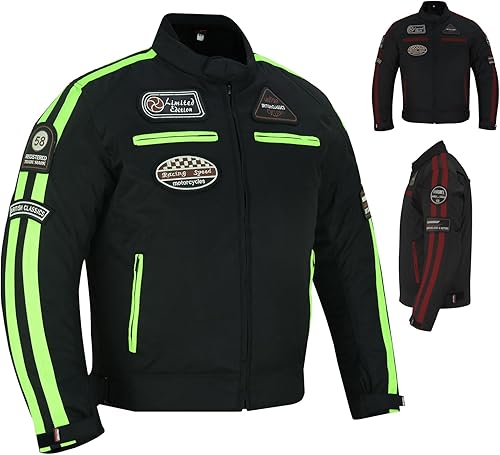 PROFIRST Chaqueta de motociclista para hombre, chaqueta impermeable con protección blindada CE