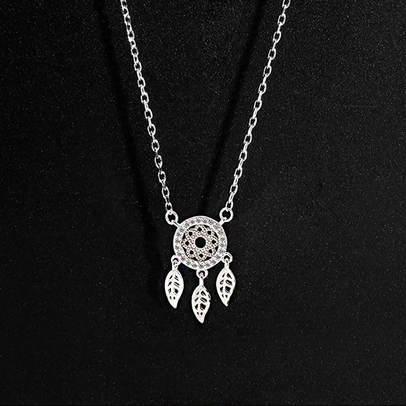 Girocollo da donna con ciondolo a forma di piuma in argento sterling 925