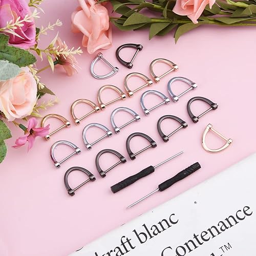 Miniatura 6 de 18 anillos en D con forma de herradura con 2 destornilladores desmontables anillos en D atornillables con grillete de herradura