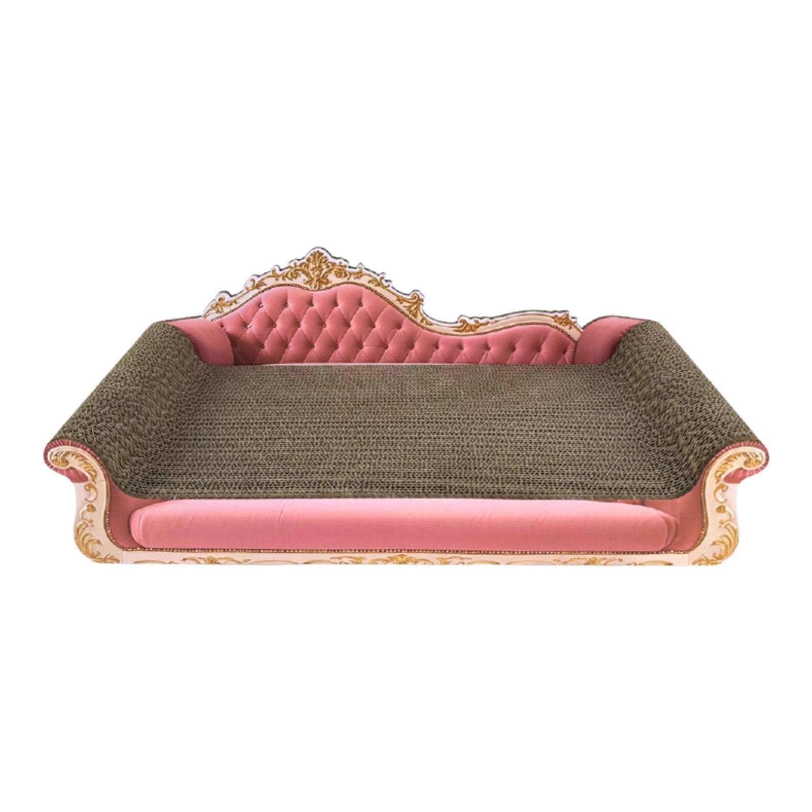 Katzenkratzbrett für Sofa Und Bett, Spielzeug Aus Wellpappe Zur Aufbewahrung, Zum Spielen Und Schlafen, Geeignet für Katzen Und Kätzchen, Rosa