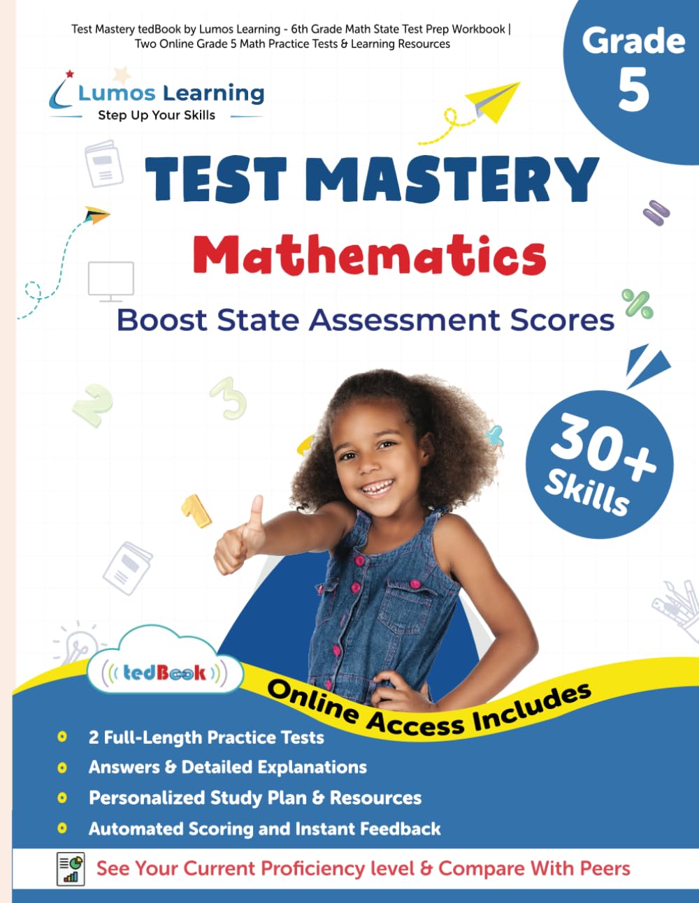 Test Mastery tedBook by Lumos Learning - 5th Grade Math State Test Prep Workbook | Two Online Grade 5 Math Practice Tests & Learning Resources: Covers ... Geometry, Measurement (Ages 10-11)