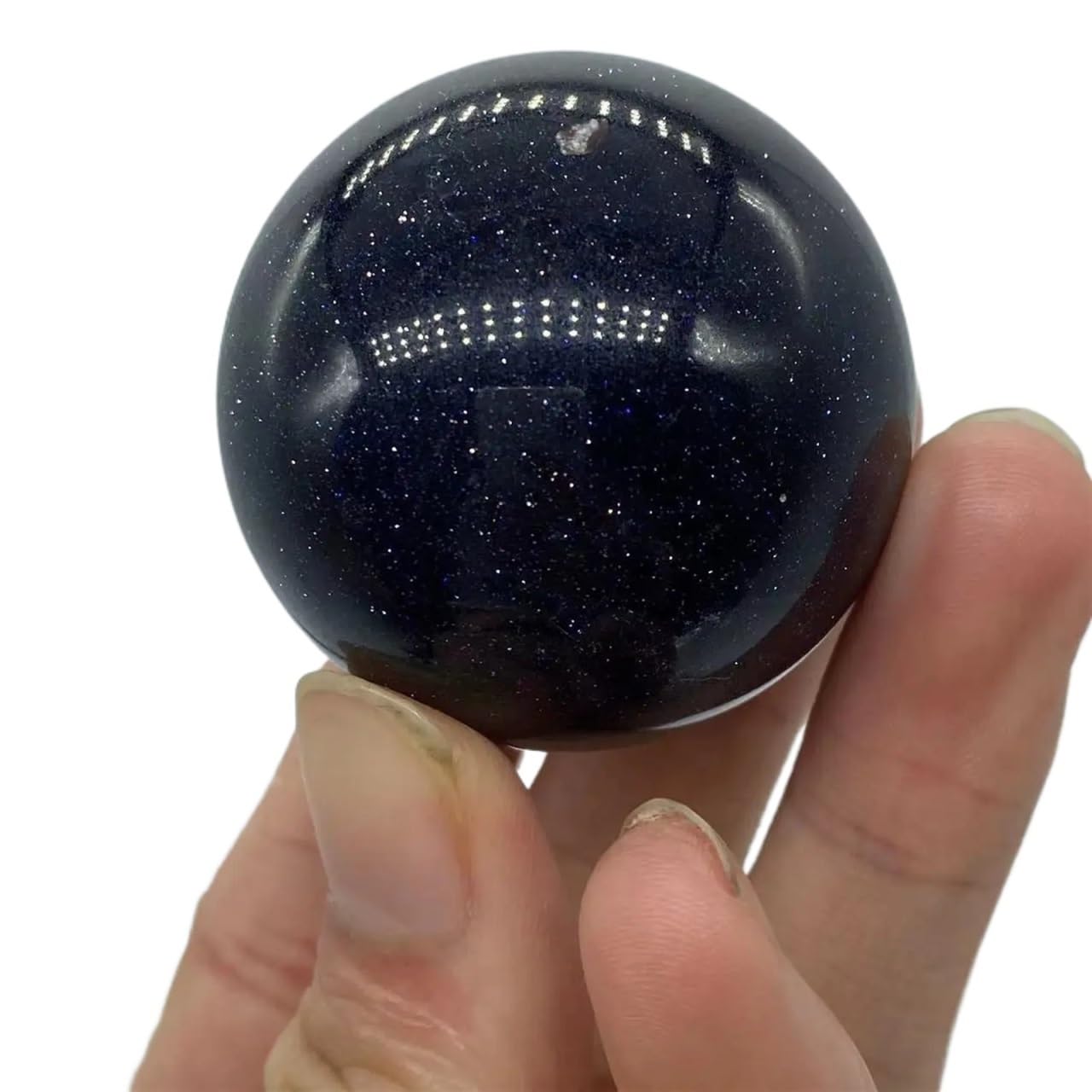 HAOYUNS Beautiful Starry Sky Blue Sandstone Crystal Ball Decoration - Natural Chakra Sphere for Home Decor and Meditation