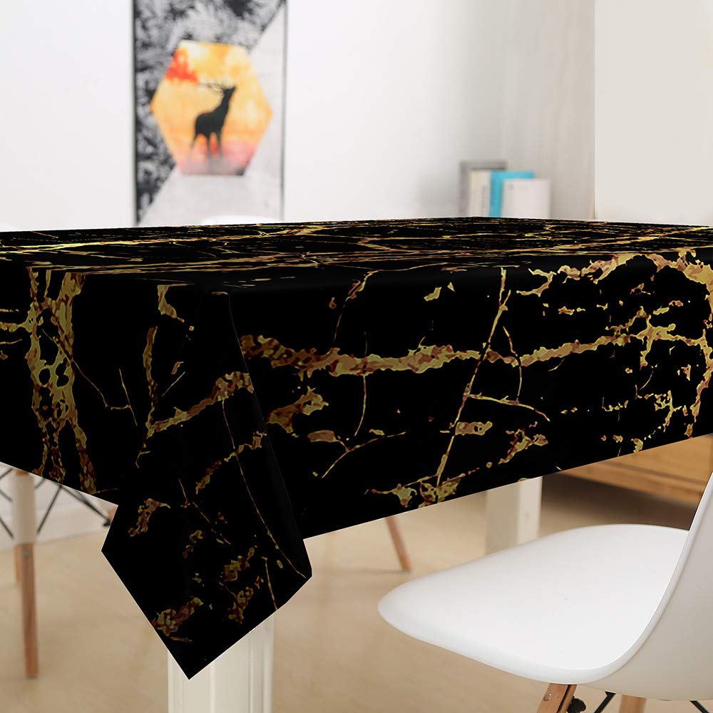 Mantel rectangular impermeable antimanchas de fácil cuidado moderno con estampado de mármol, tela de poliéster para el hogar, cocina, jardín, 140 x 200 cm (A)
