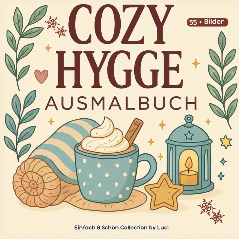 Cozy Hygge Winter: Ausmalbuch für gemütliche Wintertage mit 55+ süßen & entspannten Hygge-Motiven