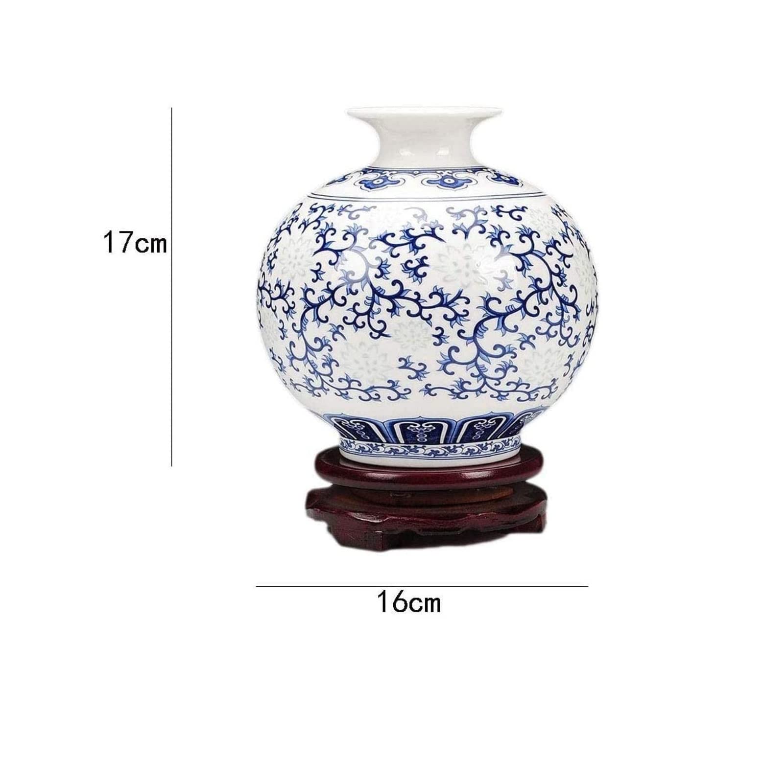 Vasen Vase aus Keramik, handgefertigt, mit drehbarem Sockel, Büro- und Wohnaccessoires (17 x 16 cm) for Blumen Deko