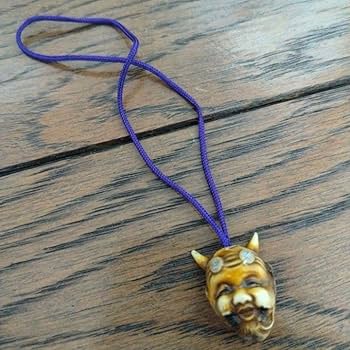 Amazon.co.jp: 根付 Netsuke 般若 面根付 両面能面 彫刻 アンティーク