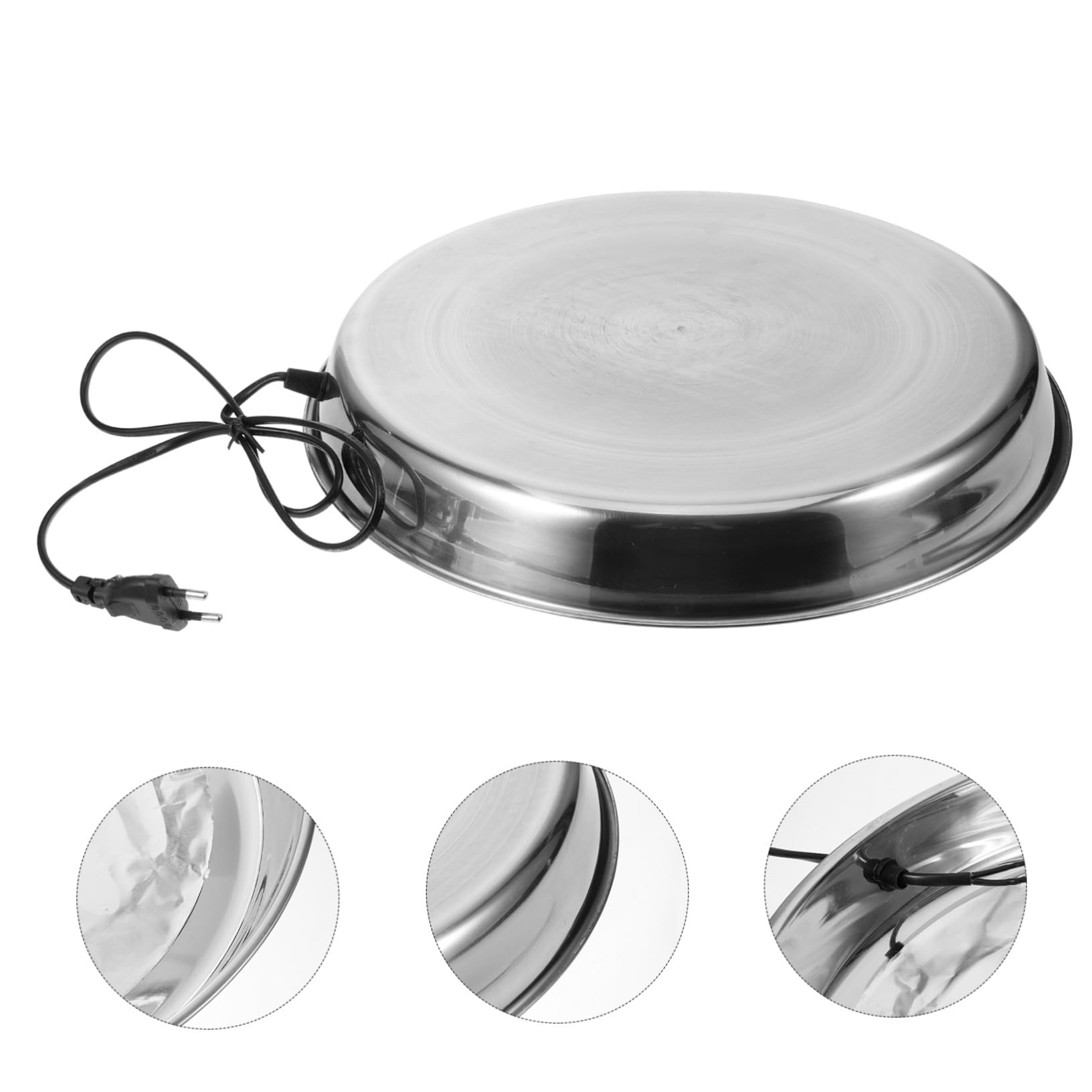 Hemobllo Base Calefactora para Bebedero de Aves de Corral y Mascotas, Calentador de Agua Eléctrico de Acero Inoxidable, 38 Cm, Uso en Invierno para Granjas y Patios Traseros