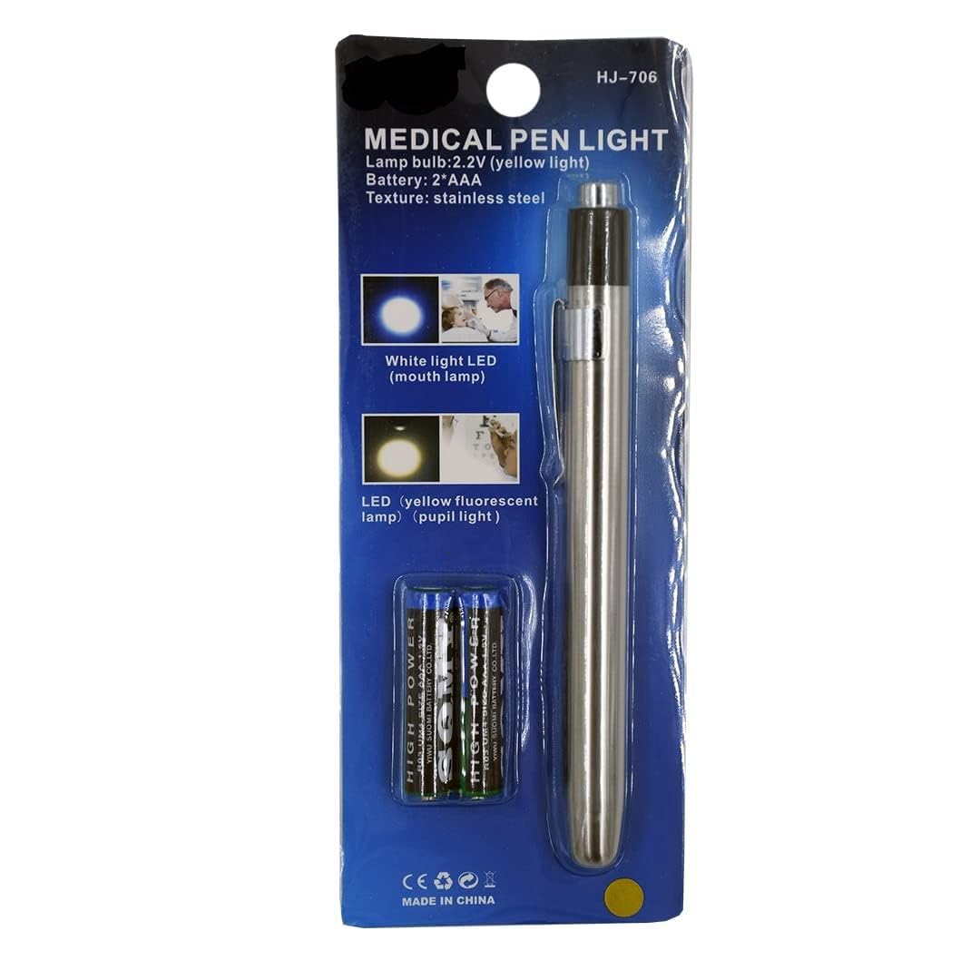 Pen Lights for Nurses Doctors 1 Pack Reusable Medical Pen Light with Pupil Gauge and Ruler, Silver Light LED Penlight for Nurse Student Doctor-image-30