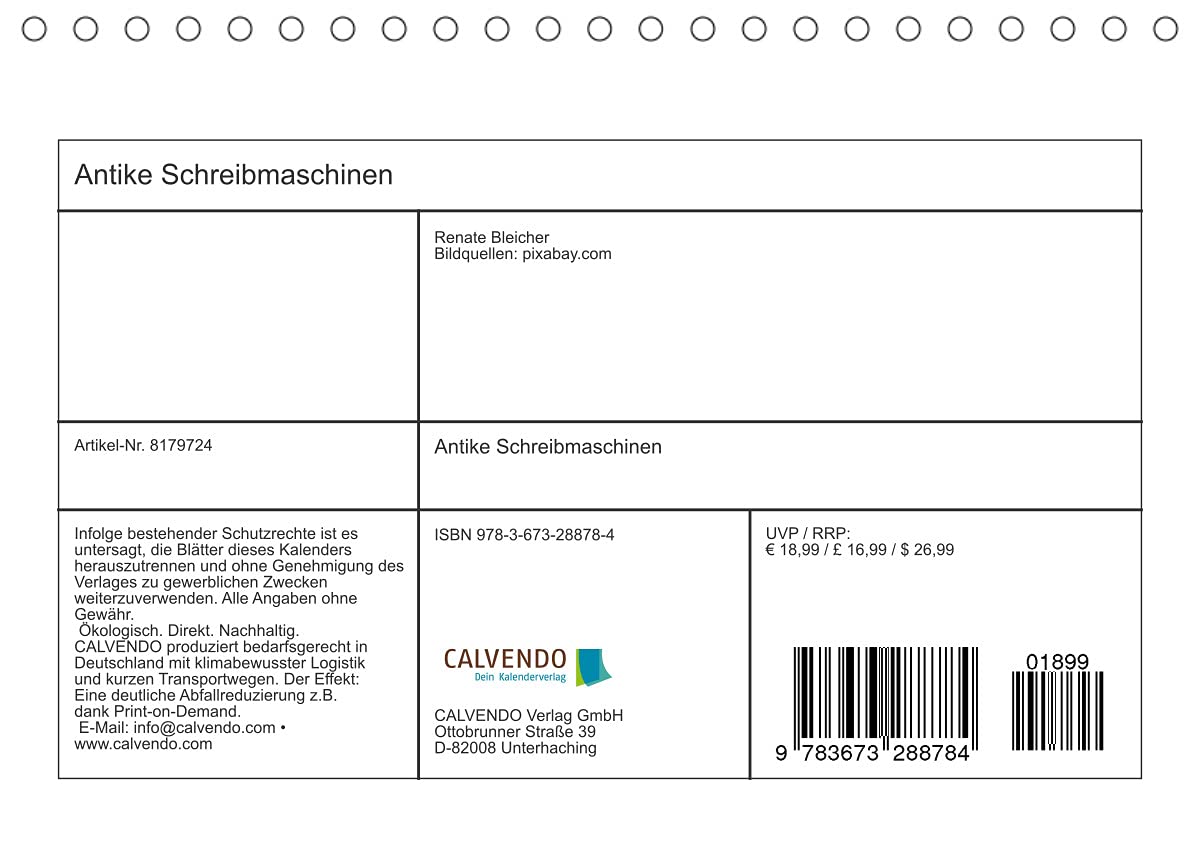 Antike Schreibmaschinen (Tischkalender 2022 DIN A5 quer): Nostalgische Bilder alter Schreibmaschinen erzählen die Geschichte der Schreibtechnik ... 14 Seiten ) (CALVENDO Hobbys)