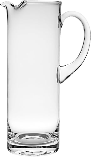 Miniatura 2 de Barski - Jarra de vidrio con mango recto, hecha a mano, con boquilla, labio de hielo, con agitador, 50 onzas, 11 pulgadas de alto, fabricado en