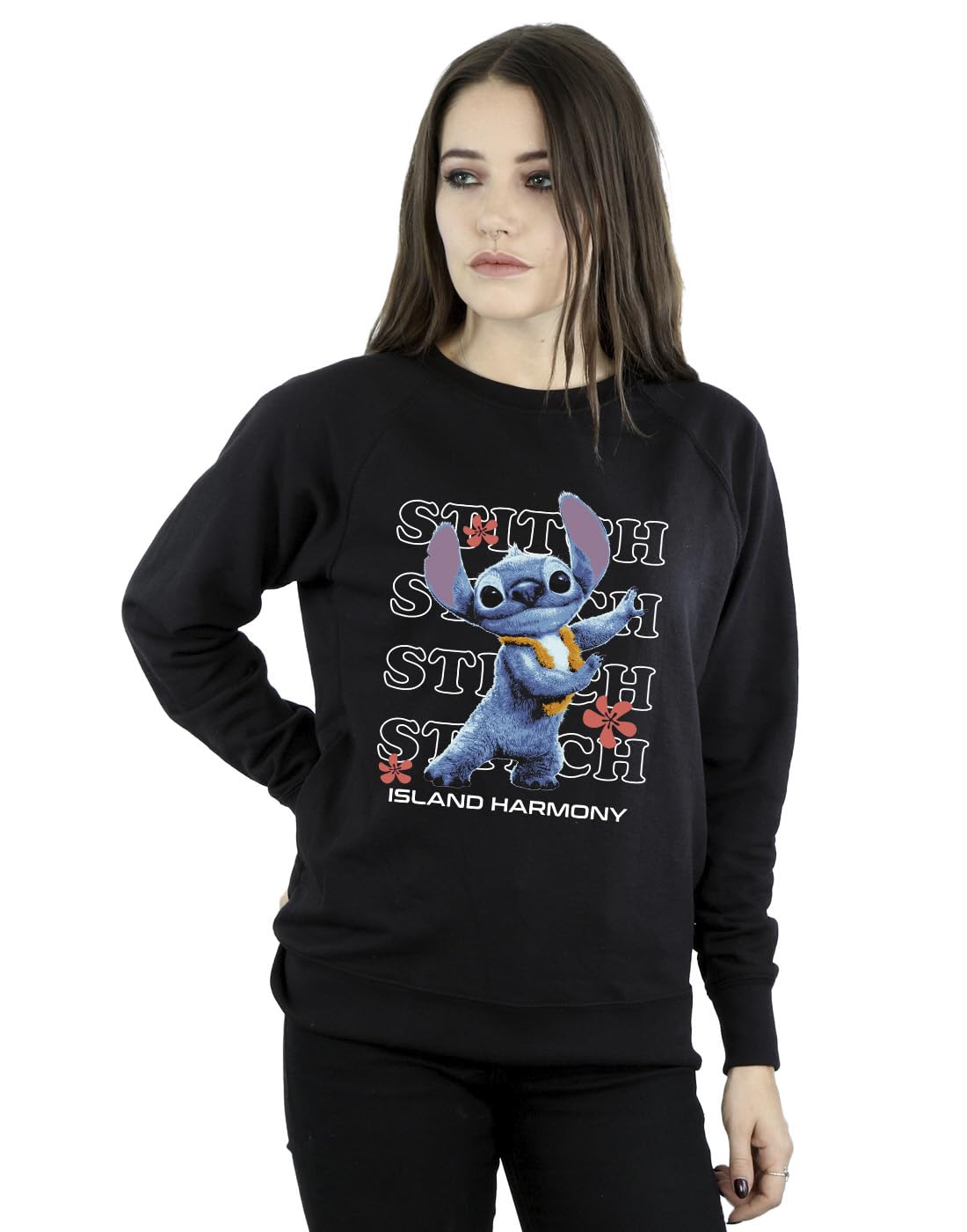 Absolute Cult Women's Black Disney Lilo & Stitch Island Harmony Sweatshirt XX-Large