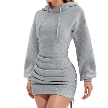 ディアンテ DIANTE Hoodie sweat slit dress グレー Long Sweatshirt Dress Hoodie Dress For Women Long Sleeve