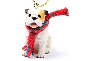 White English Bulldog Miniature One Christmas Ornament - Holiday Delight!