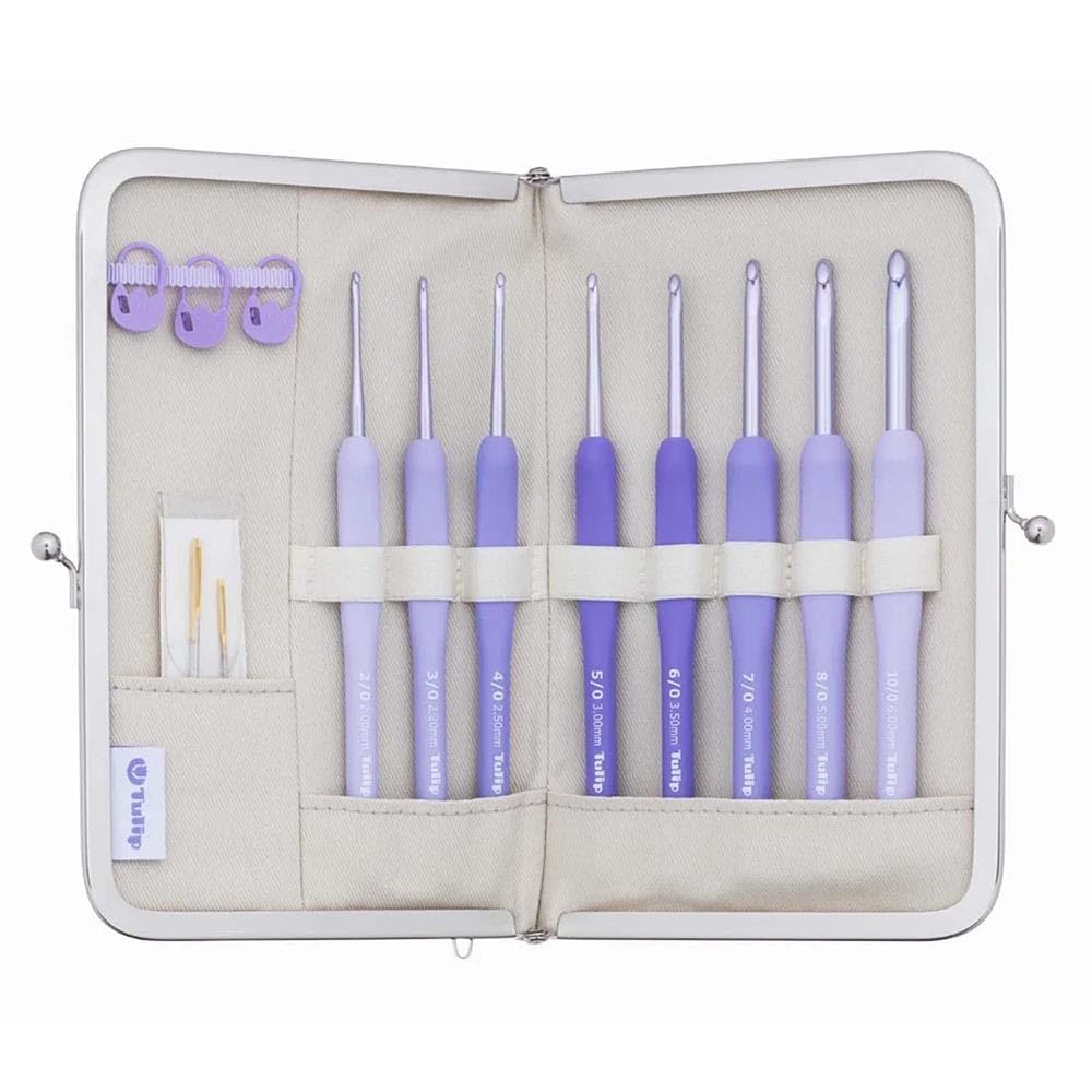 Tulip Etimo Murasaki Crochet Hook Set - 8 Soft Grip Aluminium