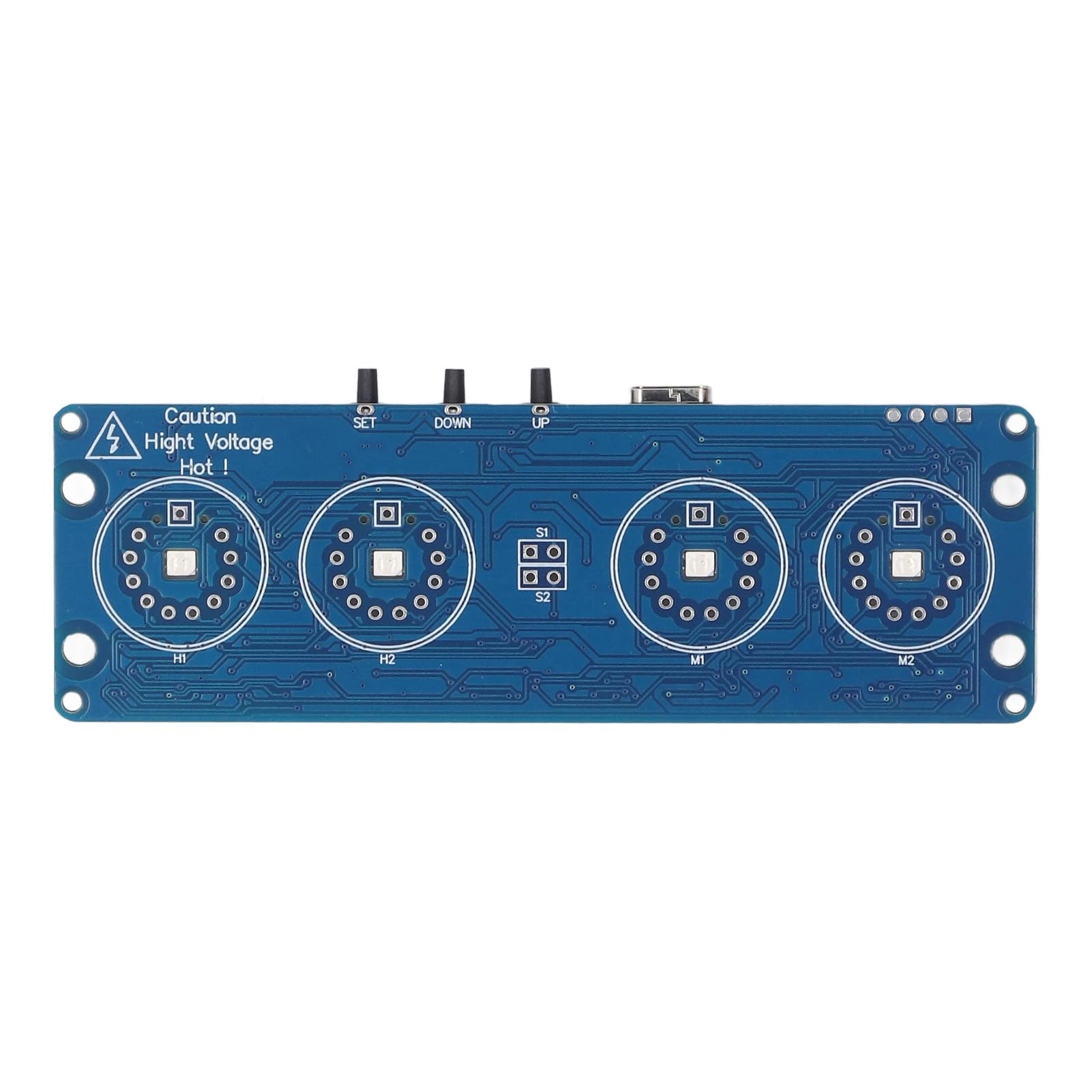 SEAFRONT Nixie Glow Clock Modul 4 Bit Digital Tube Circuit Board IN12 IN14 Hintergrundbeleuchtung Farbe 12/24 Stunden Switchin