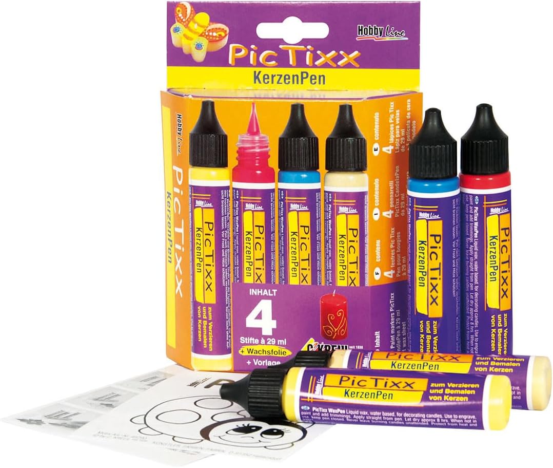 KREUL Hobby Line 49790 PicTixx Kerzenpen, Set of 4