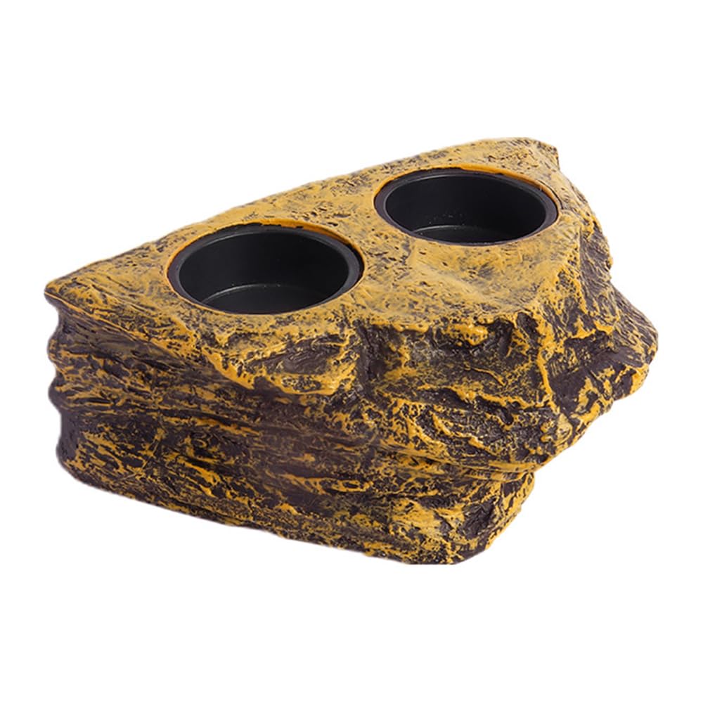 MiOYOOW Repisa magnética para reptiles, repisa de alimentación de geco de doble cuenco con 2 tazas de alimentación para ranas, tortugas, lagartos, reptiles y gecos