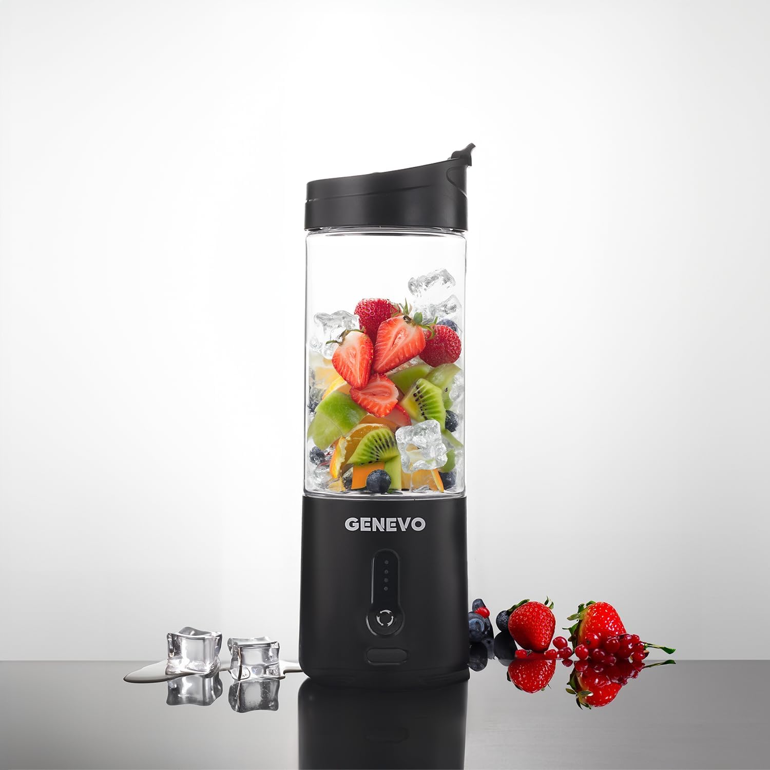 Genevo Portable and Rechargeable Blender - 530ml | For Smoothies, Juices, Milkshakes, Baby Food, Crushing ice, Dryfruits & More | With Stainless Steel Blades and 4000 mAh Battery - Black (B0DFLRP4VW) Amazon Price History, Amazon Price Tracker