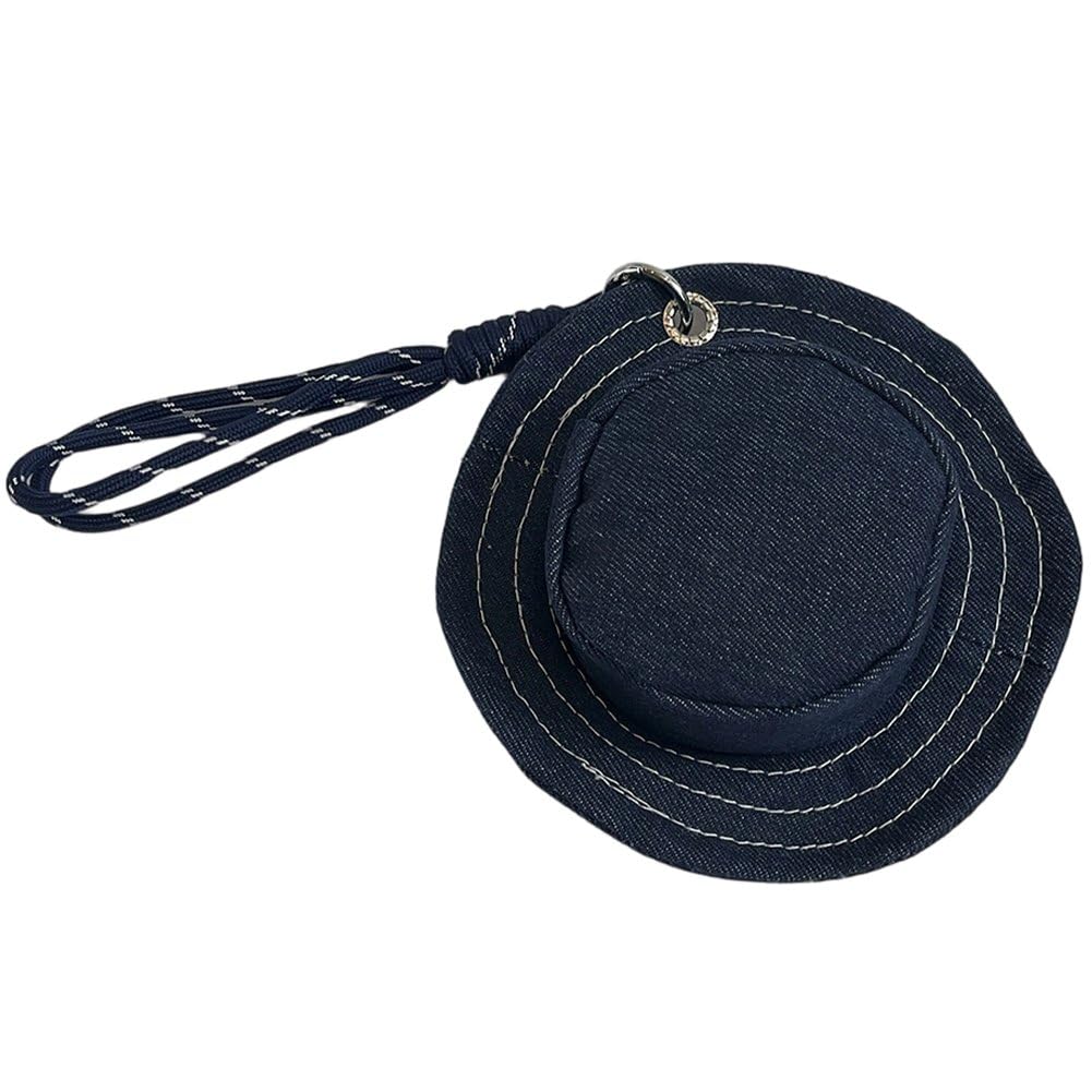Baokuan Mini Pouch Keychain, Bucket Hat Shape Coin Purse-portable Storage with Zipper & Wristlet, for Change, Lipstick, Earbuds, and Keys