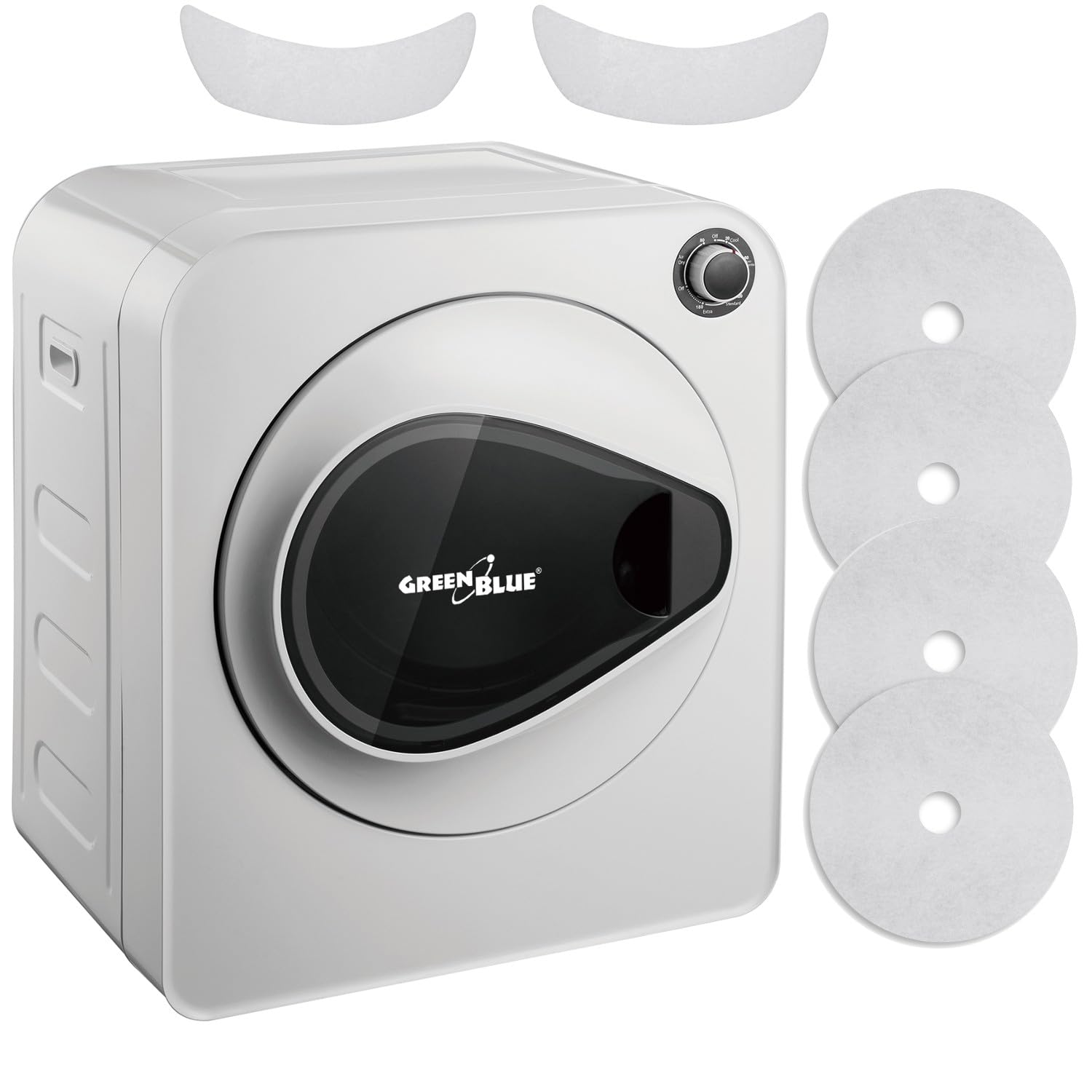 Green Blue GB405 - Asciugatrice elettrica 830 W, fino a 3 kg, adatto per vestiti, autoportante o a parete, cinque programmi di asciugatura (asciugatrice + 2 set di filtri)