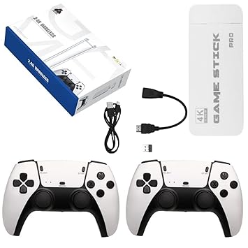 KITTER 2025 Wireless Video Game for Tv Gaming, Retro Gaming Console with Game Stick 1080p HD Game Stick, Plug & Play TV Video Game Set for 2 Player with 10+ Emulators 20000+ Games 2.4G Wireless, White - image, photos