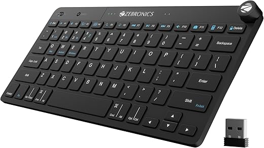 ZEBRONICS KEYPAD X1 Wireless Bluetooth Keyboard, Scissor Switches, 2.4GHz & Dual BT for (Mac | Android | Windows), Volume/Media Control Knob,…