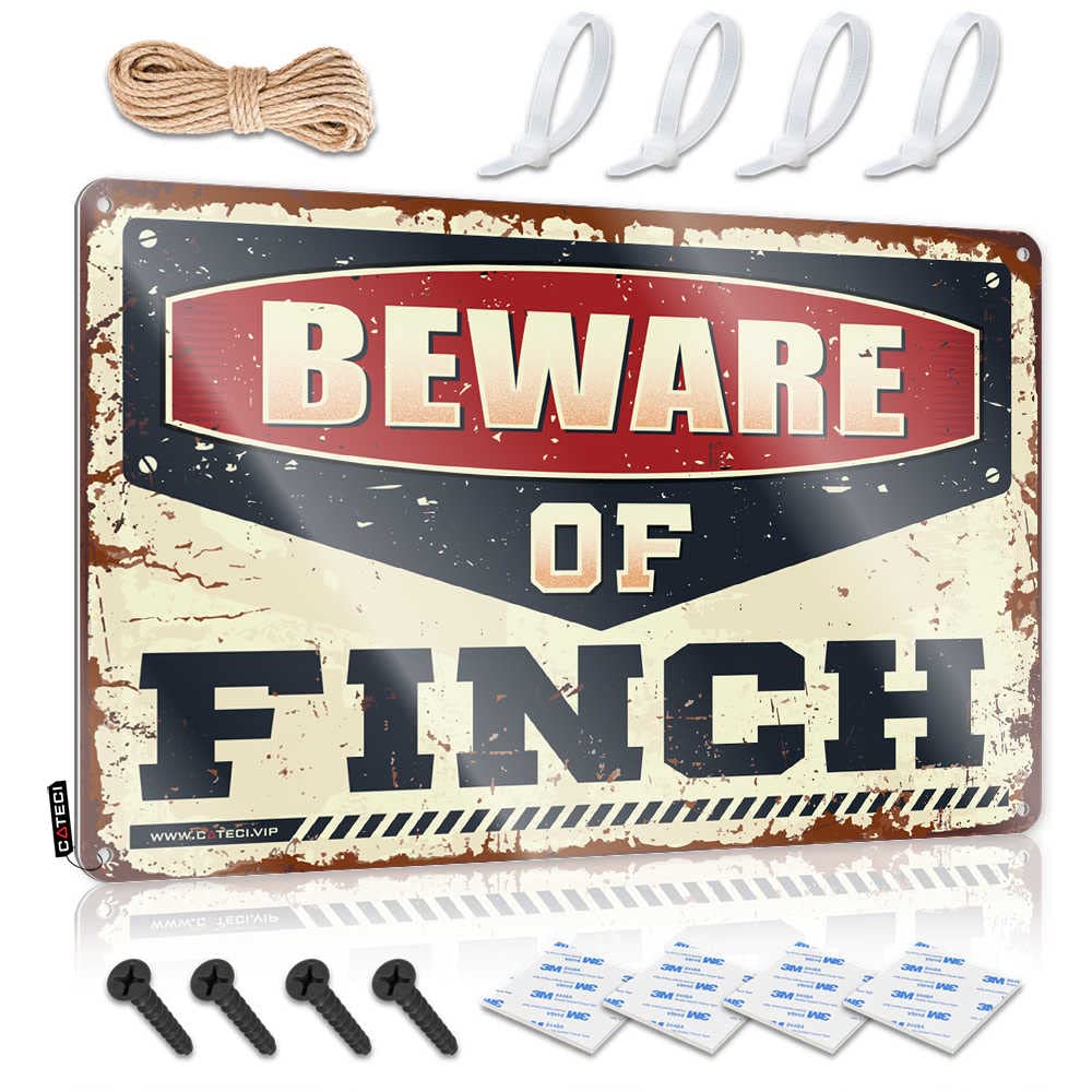 Print Gamers Wall Signs - Beware Of Finch Presents Rustic Wall Hanging(30X40CM)