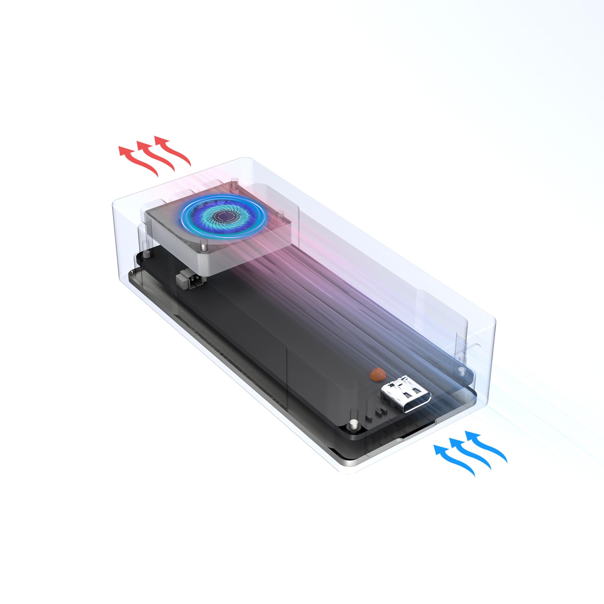 TB5 - Carcasa SSD NVMe M.2 de Doble protocolo USB de 80 Gbps, USB 4 v2.0 Compatible con Thunderbolt 5/TB4/USB4/USB3.2/USB3.0/USB2.0, velocidades de Transferencia máximas de más de 7000 MB/s en Modo