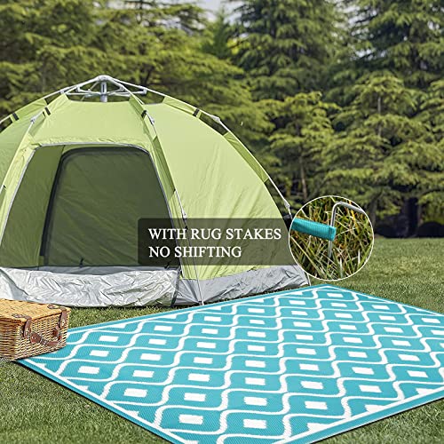 Pauwer Outdoor Rug For Patios Clearance 5'X7' Outdoor Plastic Straw Rug Waterproof Patio Camping Rug Reversible Rv Mat Outdoor Area Rugs Floor Carpet For Rv, Patio, Porch, Backyard, Deck, Camping #TOP7