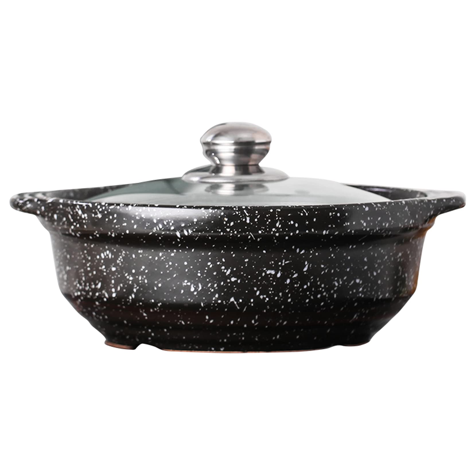 BKHsgDXJ Clay pots for cooking, 2. Quart Casserole Pot With Lid Healthy Pasta Cooking Black Sauce